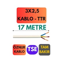 Öznur 3x2,5 Ttr Kablo Metre Seçenekli Beyaz - 17 Metre