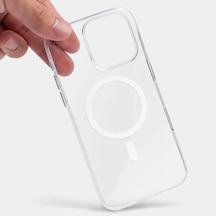 Apple Uyumlu iPhone 16 Pro Max Megsafe Şeffaf Kılıf Parlak Şeffaf Kılıf