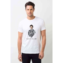 Gotham Baskılı Beyaz Erkek Tshirt