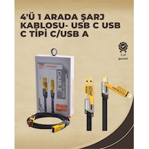 4'ü 1 Arada Metal Hızlı Veri Kablosu 65w Güç 27w İphone Desteği 480mbps Aktarım