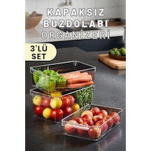 Buzdolabı Dolapiçi Düzenleyici Organizer 3'lü Set Mini, Midi, Maxi Şeffaf