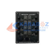 MOONLIGHT ÇAKMAKLIKLI, IRGAT VE BUTONLU 8'Lİ SWITCH PANEL