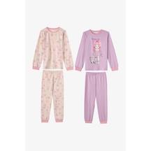 Penti Kız Çocuk Lila Starlit Friends Pamuklu Uzun Kollu 2li Pijama Takımı