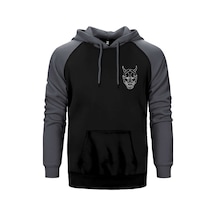 Ghostemane Maske Gri Renk Reglan Kol Kapşonlu Sweatshirt Gri