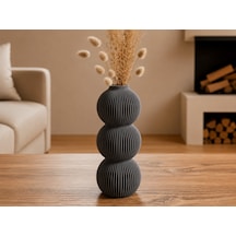 3d Baskı Modern 3 Küre Dekoratif Vazo - Minimal Çiçek Vazosu, Masaüstü Ev Ve Ofis Dekoru-gri Diğer