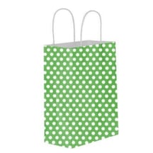 Burgu Saplı Karton Kraft Çanta 25'li 18 X 8x 24 Cm Yeşil - Beyaz
