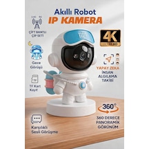 Exenar - Beyaz - Akıllı Robot Ip Kamera 4k Ultra Hd 2mp 360 Dönen Gece Görüşlü Smart Wifi Ev Çocuk Güvenlik Kamerası