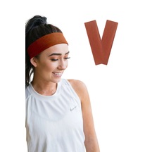 2li Kadın Saç Bandı Bandana Pamuk Likralı Spor Headband Turuncu