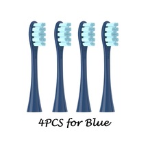 4pcsblue-yumuşak Yedek Kafaları Oclean Xx Pro Z1 F1 Mavi Fırça Kafaları Dupont Sonic Diş Fırçası Vakum Kıl Nozulları