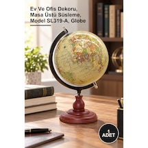1 Adet Dekoratif Dünya Küre Ev Ve Ofis Dekoru, Masa Üstü Süsleme, Model Sl319-a, Globe