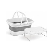 Katlanabilir Piknik Sepeti Ve Mini Masa Seti 21 Litre Kapasiteli Ergonomik Taşıma Kulplu Katlan