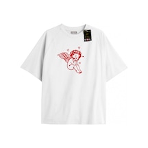 Tarzsokak Beyaz Oversize T-shirt Melek Çocuk Özel Tasarım