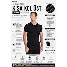 Oıl Company Unisex Dayanıklı Hafif Nefes Alabilir Kumaş Yüksek Isı Korumalı Termal İçlik Kısa Kol Tişört Üst Siyah-01