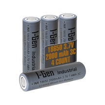 I-gen Industrial E001 Inr 18650 3.7v 2000 Mah 3c 7.4wh Li-ıon Şarjlı Pil Düz Başlı Lityum Pil 4'lü Paket