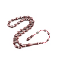 Kuka 925ayar Gümüş Çakım Beyzi Kesim 8.5x12mm Tesbih