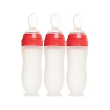 Bebedor Silikon Kaşıklı Biberon 120ml +6 Ay Şeffaf Kod:7509 3 Lü