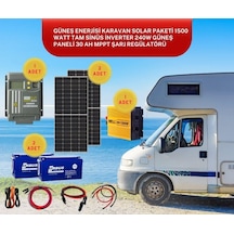 Teknovasyon Arge Güneş Enerjisi Karavan Solar Paketi 30 Ah Mppt İnverter 240w Güneş Paneli