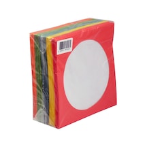 Renkli 80 Gr CD - Dvd Zarfı 100 Lü Pencereli Paket (Kırmızı Sarı Yeşil)