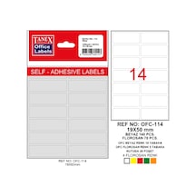 Tanex Ofis Etiketi Poşetli 19x50 Mm Beyaz Ofc-114 Çok Renkli