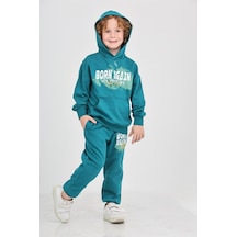Toontoy Kids Toontoy Erkek Çocuk Born Agaın Baskılı Eşofman Takım Petrol Mavi