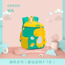 Monyee Yeşil Büyük Burun Dinozor Desenli 1-6 Yaş Okul Çantası - Toksiksiz, Dayanıklı, Hafif Ve Güvenli Okul Çantası Çok Renkli