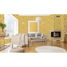 Tropicano Çiçek Desenli Trend Duvar Kağıdı 9914-4, Sarı Ce, Iso 9001, Iso 10002