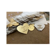 20 Adet Gold Pleksi 3 Cm Kalp Arkası Yapışkanlı Çikolata Çiçek Süsleme Ürünü Kalp Pleksi Altın