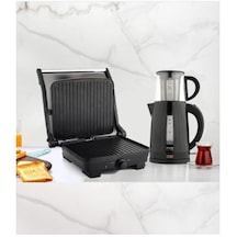 Schafer 2li Siyah Mutfak Kahvaltı Seti Çay Makinası Tost Makinası Mükemmel Ikili Anne Seti