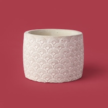 Objevii Işık Desen Beton Saksı - Bej - 10x13 Cm Renkli