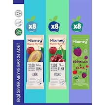 Mixmey Ekşi Sever Meyve Barı – 24 Adet | Atıştırmalıklar – Vegan, Glutensiz (20GR X 24 ADET)