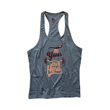 Bluu Fitness Gym Tank Top Sporcu Atleti Own Here Gri