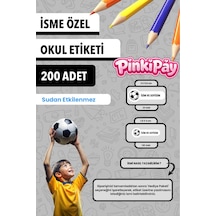İsim Yazılabilir Futbol Temalı Kişiye Özel Okul Etiketi Kalem & Defter İçin 200 Adet Çoklu