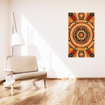Bohem Tablo Dairesel Simetri Geometrik Sıcak Renkler Vintage Bohem Duvar Sanatı Çerçevesiz Poster