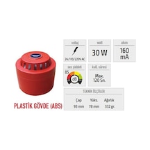 220v Plastik Alarm Korna
