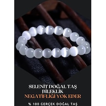 Selenit Doğal Taş Bileklik Set 8 Mm Negatif Enerjiyi Temizleme Gücü Aaa Kalite Çok Renkli