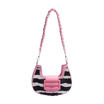 Charhp&kejnt Zebra Desen At Kılı Koltuk Altı Çantası Kadın Sonbahar Ve Kış Tek Omuz Hilal Baget Çanta Kırmızı - Pembe