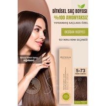 Renna Amonyaksız Bitkisel Yıpranmış Saçlar İçin Saç Boyası 5-73 Fındık Kabuğu 60ml