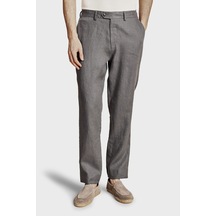 Brooks Brothers % 100 Keten Normal Bel Düz Paça Pantolon Erkek Pantolon Bbss26mpt022108 Antrasit