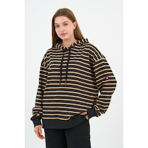 Alexander Gardi Çizgili Kapüşonlu Sweatshirt Unx-00242-wn Sarı - Siyah