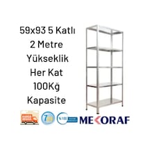Mekoraf Mekoraf 59X93 5 Katlı 2 Metre Yükseklik Raf Sistemi