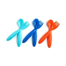 Mycey Bebek Çatal Kaşık Seti 6'Lı Erkek Çok Renkli