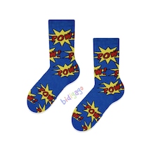 Bidigago Pow Desenli Unisex Çocuk Çorap Lacivert
