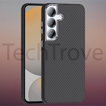 Samsung Uyumlu Galaxy S25 Plus Kılıf Magsafe Şarj Özellikli Karbon Fiber Görünümlü Yüksek Kalite Kapak