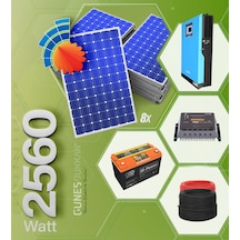 Solar Enerji Paketi 2,720 Kwh Çamaşır Makinesi, Tv, Normal Boy Buzdolabı, Lamba, Uydu, Ev Aletleri, Su Pompası Ve Şarj