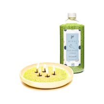 Missi Yaratıcı İnci Tozu Dark Amber Kokulu Yeşil Renk Mum 30 Adet Fitil İle Birlikte -400 Gr Çok Renkli