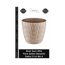 Özel Seri Ofis Tarz Salon Desenli Saksı 5 Lt No 4