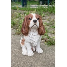 Hi-line Gift 87803-c Kahverengi/beyaz Kral Charles Spaniel Oturan Heykel