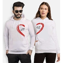 Tshirthane Lo Ve Yarım Kalp Sevgili Kombinleri Kapüşonlu Kombini