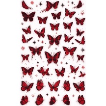 Red Butterfly Elegance Nail Art Sticker Sw-cs087