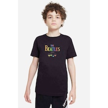 Tshirthane The Beatles Metal Rock Music Baskılı Unisex Çocuk Siyah T-Shirt (528301781)